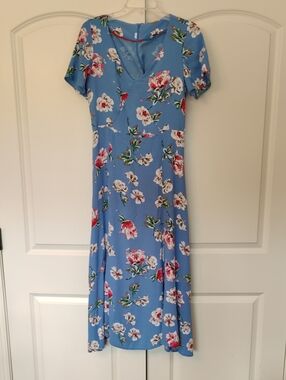 Joules Women’s Midi Dress Alianna Blue Floral Dress